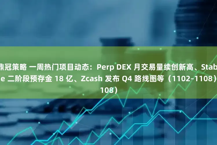 鼎冠策略 一周热门项目动态：Perp DEX 月交易量续创新高、Stable 二阶段预存金 18 亿、Zcash 发布 Q4 路线图等（1102–1108）