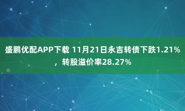 盛鹏优配APP下载 11月21日永吉转债下跌1.21%，转股溢价率28.27%